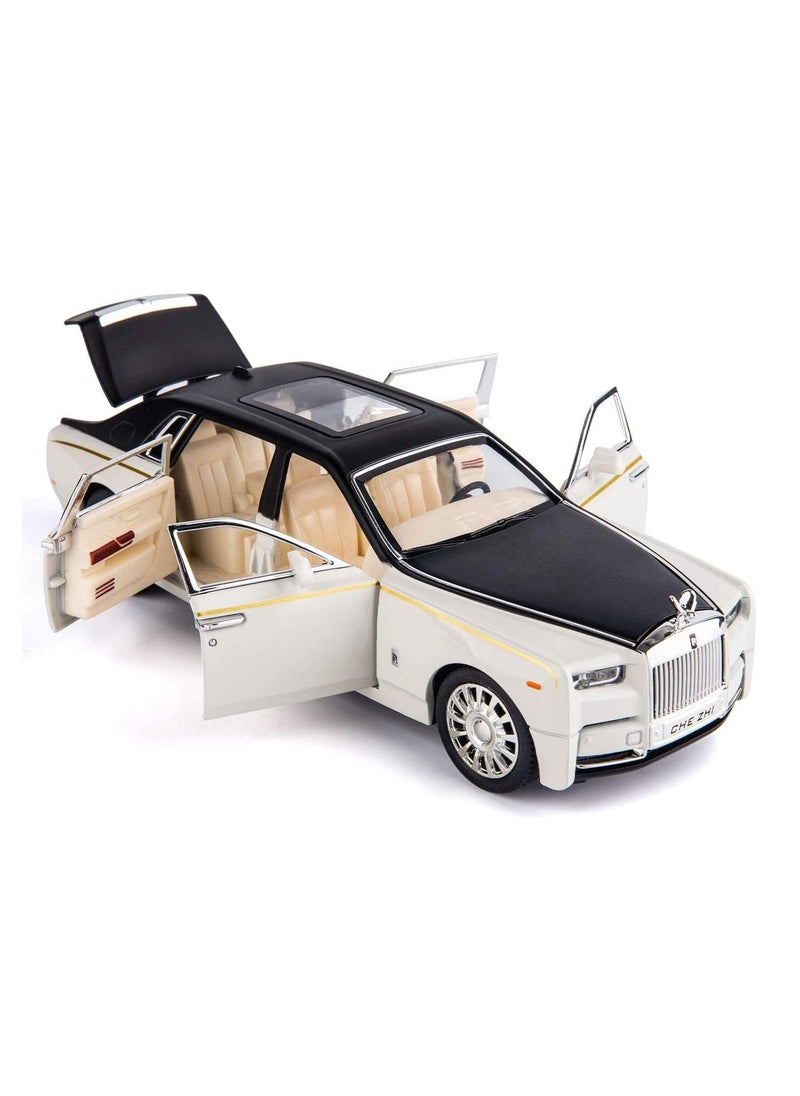 1/24 Rolls-Royce Phantom Model Car,Zinc Alloy Pull Back Toy car with Sound and Light for Kids Boy Girl Gift - Image 1